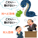 対人恐怖症の例え 蛇ににらまれたカエル