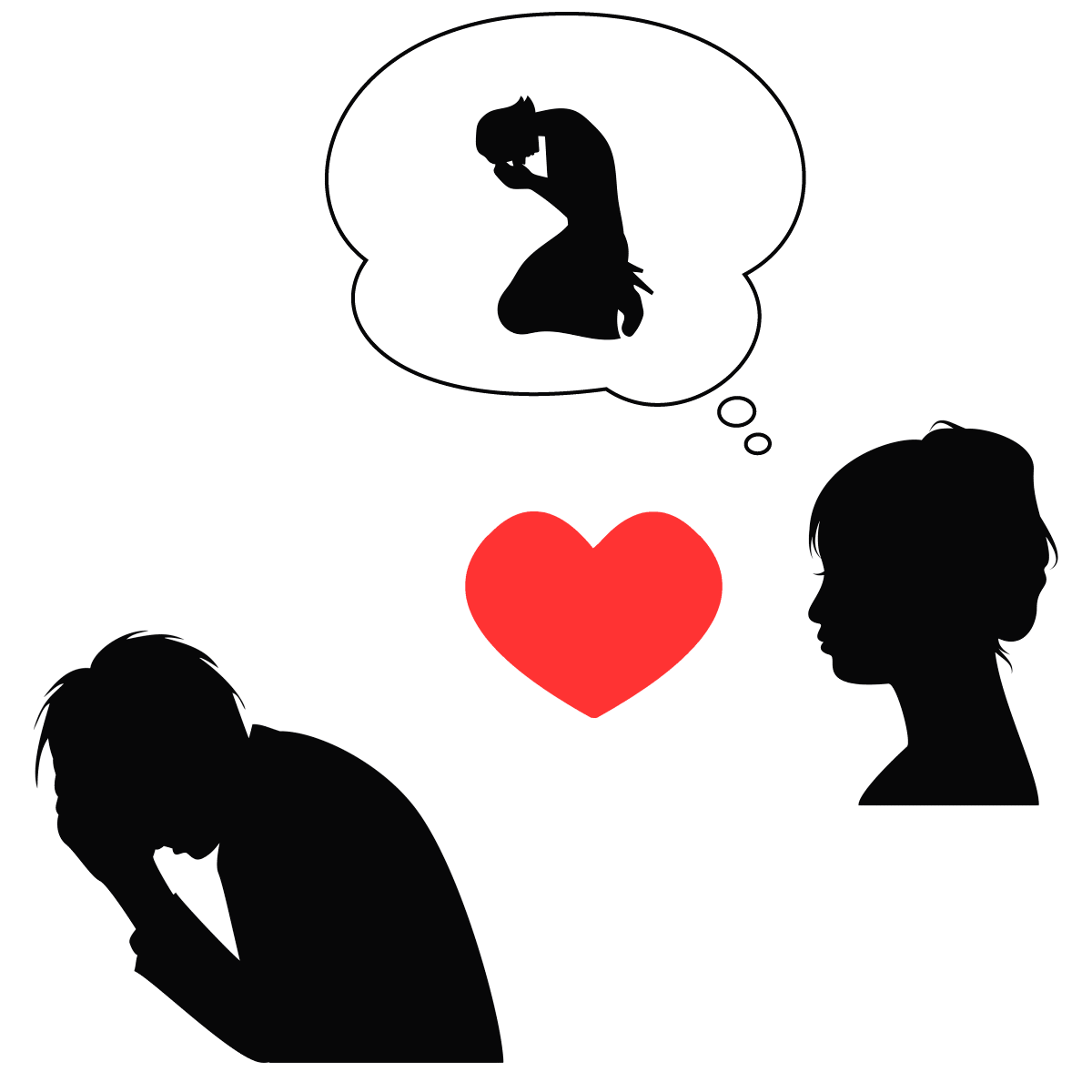 アダルトチルドレン_プラケータータイプの恋愛思考パターンは両親との関係性の影響を受けている様子を表すイラスト
