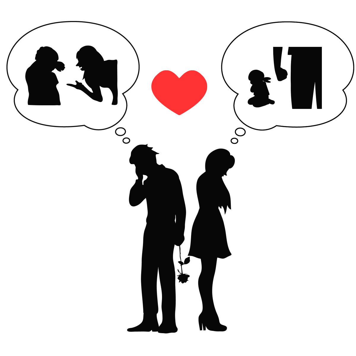 アダルトチルドレン_ピエロタイプの恋愛思考パターンは両親との関係性の影響を受けている様子を表すイメージ