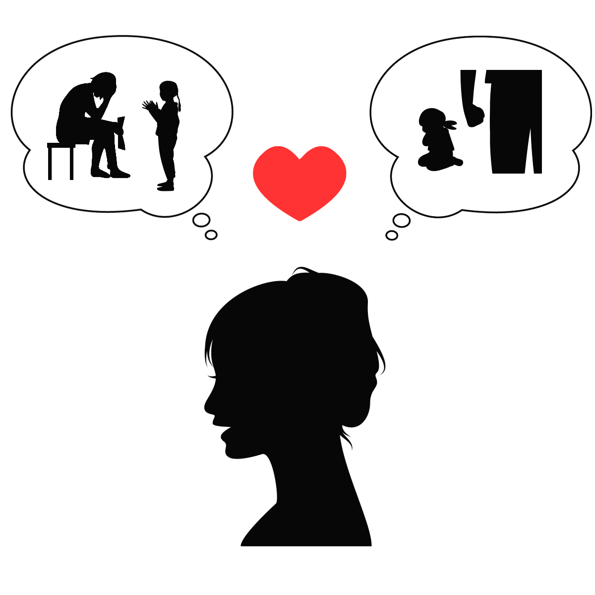 アダルトチルドレン_ピエロタイプの女性の恋愛思考パターンを表すイラスト