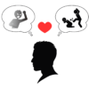 アダルトチルドレン_ヒーロータイプの男性の恋愛思考パターンを表すイラスト