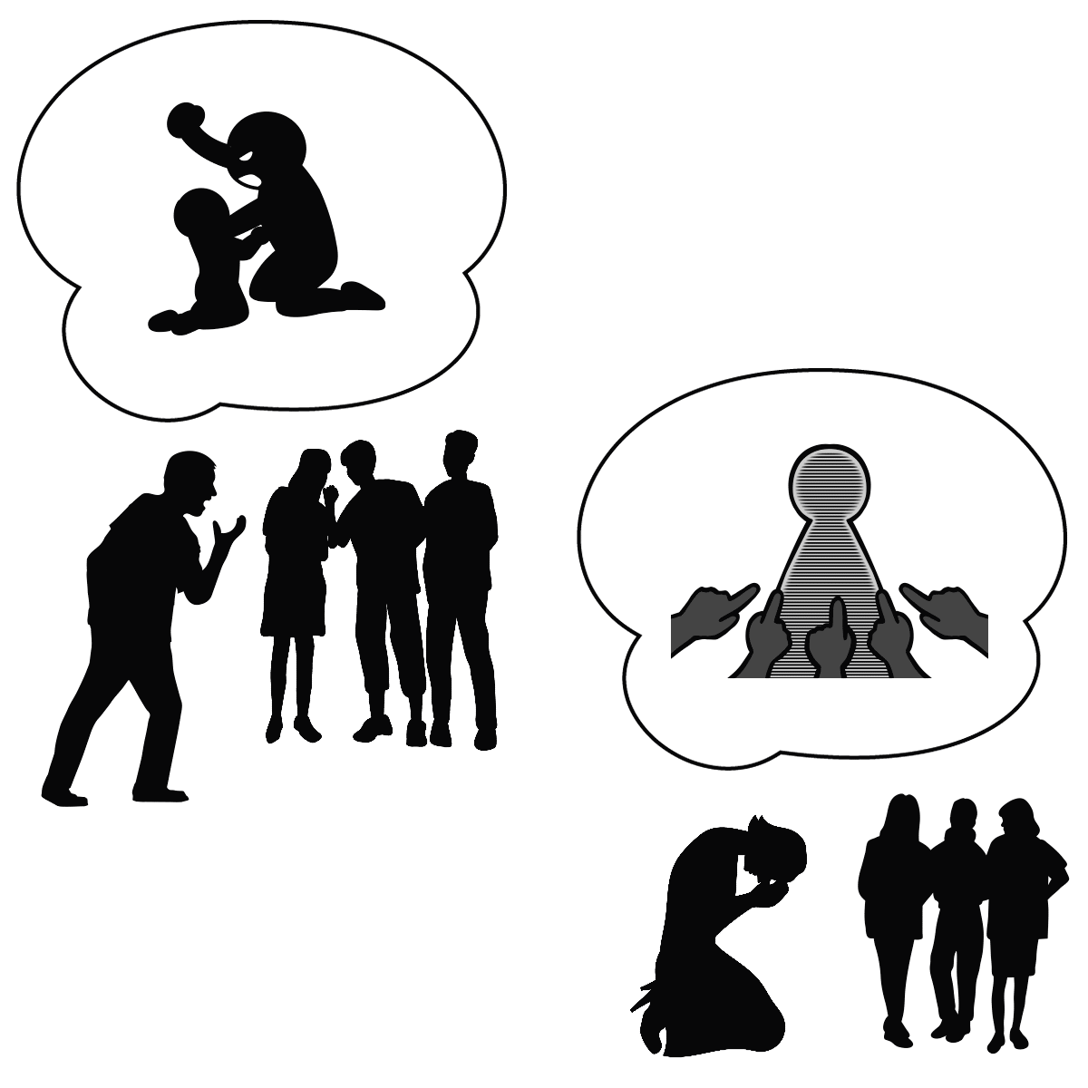 アダルトチルドレン_スケープゴートが人間関係で直面する問題の特徴を表しているイラスト