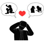 アダルトチルドレン_スケープゴートの男性の恋愛思考パターンを表すイラスト