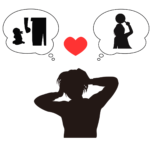 アダルトチルドレン_スケープゴートの女性の恋愛思考パターンを表すイラスト