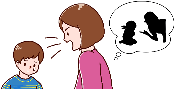 インナーチャイルドが子育てに与える影響を表すイラスト