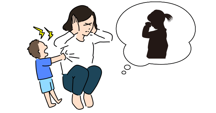子育てにおいてインナーチャイルドが引き起こす症状を表すイラスト