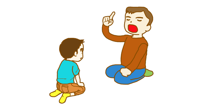 過干渉な父親の子育ての5つの特徴を表わすイラスト