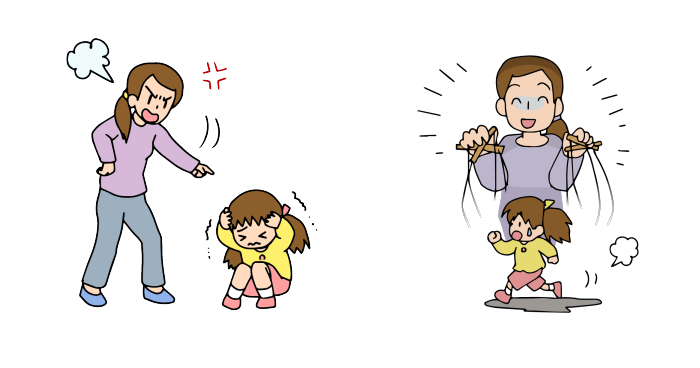 過干渉をする毒親の3つの特徴を表わすイラスト