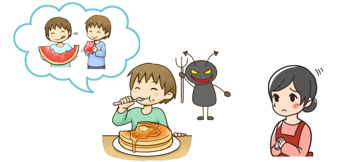 子どもを甘やかしすぎる過保護な毒親の特徴を表わすイラスト