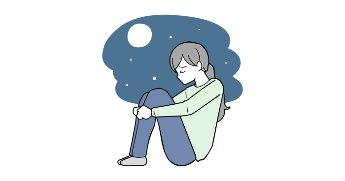 毒親育ちの女性の性格的な特徴を表すイラスト