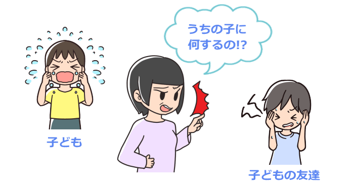 子どもの人生に介入しすぎる（付添人・代理人になる）過保護な毒親の特徴を表わすイラスト