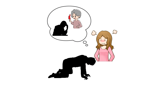 母親と同じ恋愛パターンを繰り返すという毒親育ちの女性の恋愛傾向を表すイラスト
