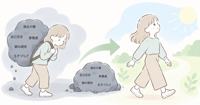 毒親の影響から解放される様子を表すイラスト