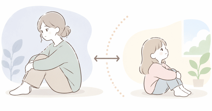 親の背景を理解することは、親を許すことではないことを表すイラスト